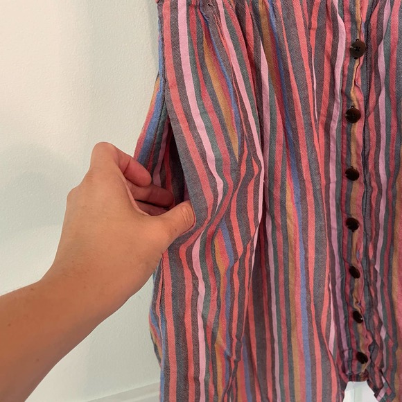 Madewell Blogger Favorite Scoopneck Tank Shirt Dress in Rainbow Stripe - Picture 6 of 7